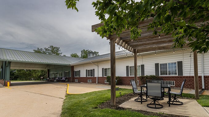 Outdoor Front Entrance of Memory Care Facility